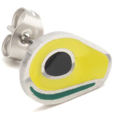 Mini orecchino per bimba in acciaio Avocado acciaio