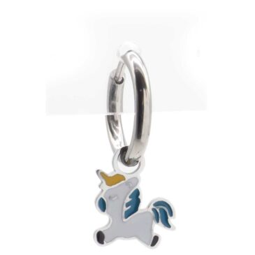 Mini orecchino per bimba in acciaio Unicorno acciaio