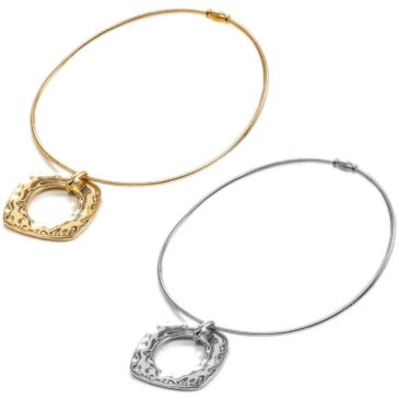 Collana girocollo pendente sogg. Quadrato, Ovale