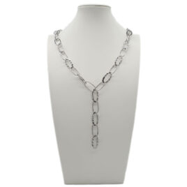 Collana lunga in acciaio stile catena