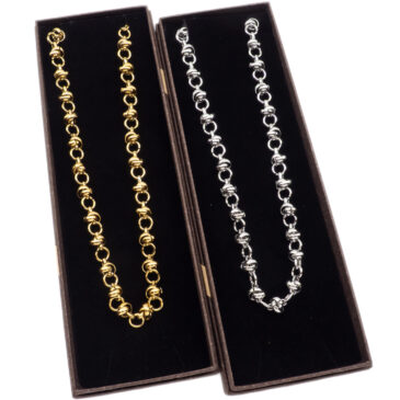 Collana a catena con maglie nodate oro e argento (assortita)