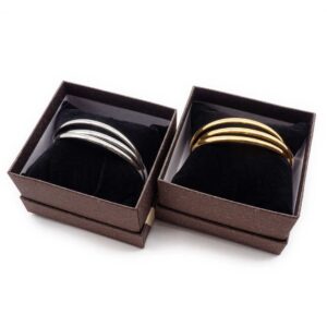 Bracciale rigido a triplo cerchio concatenato