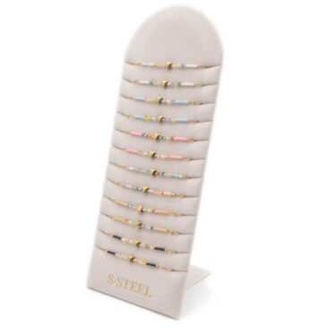 Bracciale morbido in acciaio misto con cuore KIT da 12 pz