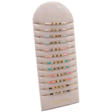 Bracciale morbido in acciaio misto con stelle KIT da 12 pz