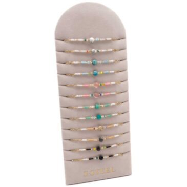 Bracciale morbido in acciaio misto con perla KIT da 12 pz