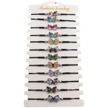Bracciali in corda con sogg. Farfalla