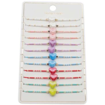 Bracciali in corda con sogg. Cuore