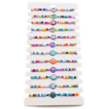 Bracciali in corda con sogg. Fiore