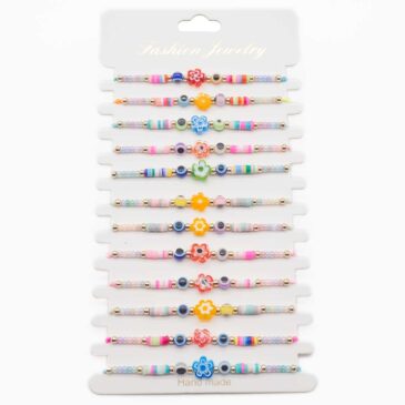 Bracciali in corda con sogg. Fiore