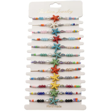 Bracciali in corda con pietre sogg. Stella