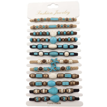 Bracciali in corda con pietre e sfere