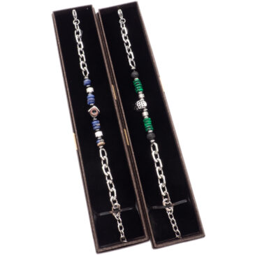 Bracciale uomo a catena con inserti di perline assortite