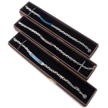 Bracciale morbido in acciaio stile catena moto con piastrina