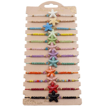 Bracciali in corda con pietre sogg. Stella