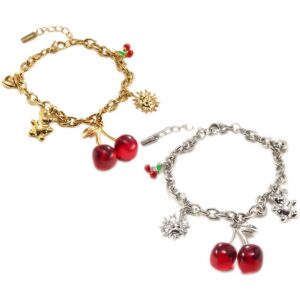 Bracciale morbido in catena con ciondoli assortiti
