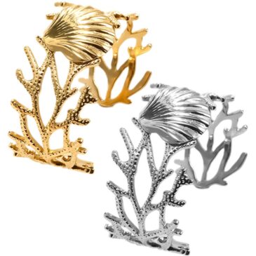 Bracciale rigido in acciaio con fantasia Conchiglia