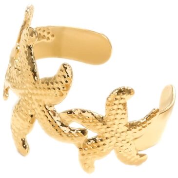 Bracciale rigido in acciaio con fantasia Stella marina
