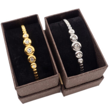 Bracciale rigido in acciaio con zirconi