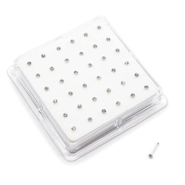 Nasini ball end Liscio (incollato) 2 mm Crystal