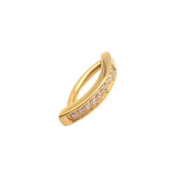 Piercing BANANA in acciaio chirurgico 316L ORO con strass 1.6*10