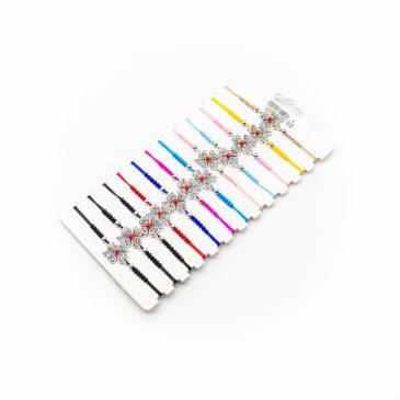 Set braccialetti bigiotteria a scorrimento centrale quadrifoglio