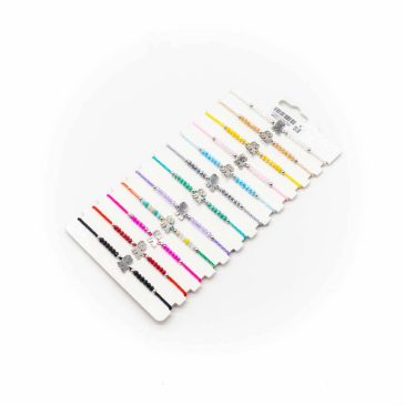 Set braccialetti acciaio a scorrimento centrale cane arlecchino