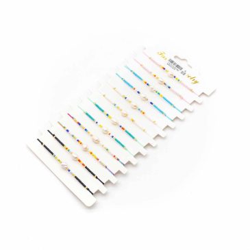 Set braccialetti bigiotteria a scorrimento centrale perlina fiume
