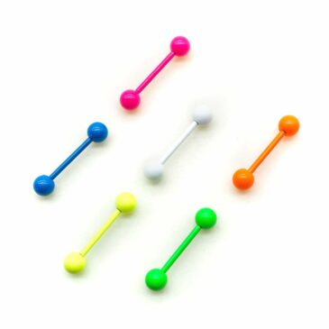 Barbell lingua Acciaio chirurgico 316L verniciato total fluo