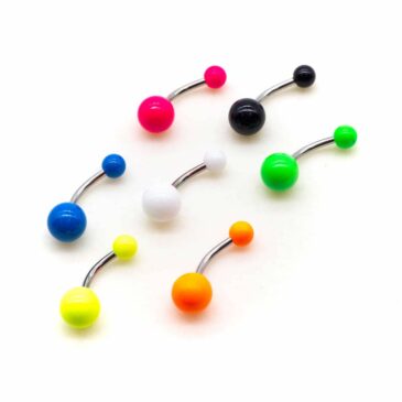 Banana ombelico Acciaio chirurgico 316L verniciato solo palline fluo 13 Banana ombelico Acciaio chirurgico 316L verniciato solo palline fluo Banana ombelico Acciaio chirurgico 316L verniciato solo palline fluo