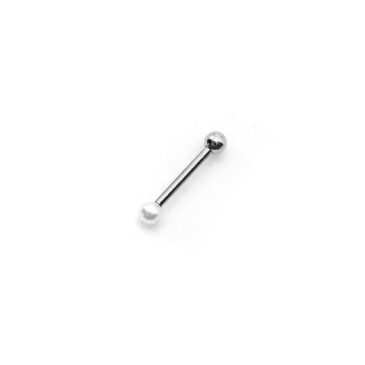 Barbell Acciaio chirurgico 316L & plastica effetto perla 3 Barbell Acciaio chirurgico 316L & plastica effetto perla Barbell Acciaio chirurgico 316L & plastica effetto perla