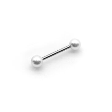 Barbell lingua Acciaio chirurgico 316L & plastica effetto perla 10 Barbell lingua Acciaio chirurgico 316L & plastica effetto perla Barbell lingua Acciaio chirurgico 316L & plastica effetto perla