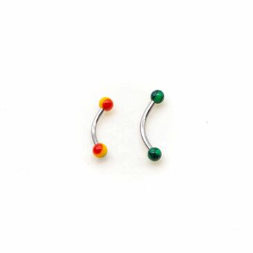 Piercing banana eye acciaio chirurgico 316L & palline in plastica