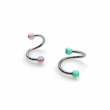 Piercing twister acciaio chirurgico 316L & palline in plastica 16 Piercing twister acciaio chirurgico 316L & palline in plastica Piercing twister acciaio chirurgico 316L & palline in plastica
