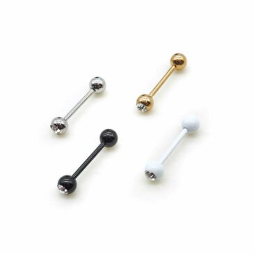 Barbell lingua Acciaio chirurgico 316L & cristallo 6 Barbell lingua Acciaio chirurgico 316L & cristallo Barbell lingua Acciaio chirurgico 316L & cristallo