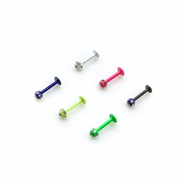 Labret Acciaio chirurgico 316L verniciato fluo, ferido & cristallo 18 Labret Acciaio chirurgico 316L verniciato fluo, ferido & cristallo Labret Acciaio chirurgico 316L verniciato fluo, ferido & cristallo