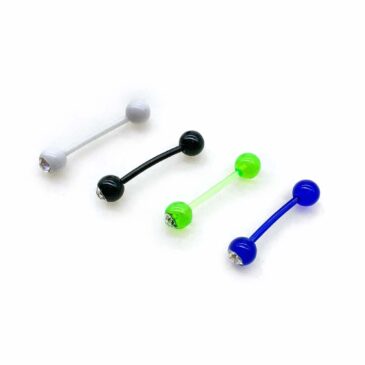 Barbell lingua Teflon PTFE colori fluo & cristallo