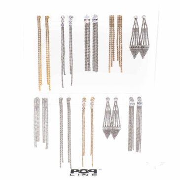 Orecchini pendenti rodio e oro con fili strass 2 Orecchini pendenti rodio e oro con fili strass Orecchini pendenti rodio e oro con fili strass