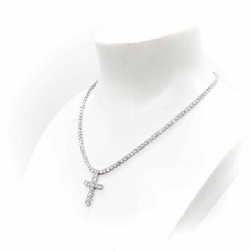 Collana strass girocollo con croce pendente 7 Collana strass girocollo con croce pendente Collana strass girocollo con croce pendente