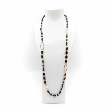 Collana lunga perle e ovali metallo alternati 6 Collana lunga perle e ovali metallo alternati Collana lunga perle e ovali metallo alternati