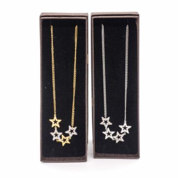 Set n° 2 collane donna in acciaio catena stelle 9 Set n° 2 collane donna in acciaio catena stelle Set n° 2 collane donna in acciaio catena stelle