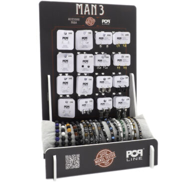 Espositore MAN3, 32 orecchini + 18 bracciali assortiti